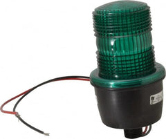 Federal Signal Corp - 12 to 48 VDC, 4X NEMA Rated, Strobe Tube, Green, Low Profile Mini Strobe Light - 65 to 95 Flashes per min, 1/2 Inch Pipe, 3-1/8 Inch Diameter, 5.8 Inch High, IP66 Ingress Rating, Pipe Mount - A1 Tooling