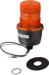 Federal Signal Corp - 120 VAC, 4X NEMA Rated, Strobe Tube, Amber, Low Profile Mini Strobe Light - 65 to 95 Flashes per min, 1/2 Inch Pipe, 3-1/8 Inch Diameter, 5.8 Inch High, IP66 Ingress Rating, Pipe Mount - A1 Tooling