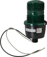 Federal Signal Corp - 120 VAC, 4X NEMA Rated, Strobe Tube, Green, Low Profile Mini Strobe Light - 65 to 95 Flashes per min, 1/2 Inch Pipe, 3-1/8 Inch Diameter, 5.8 Inch High, IP66 Ingress Rating, Pipe Mount - A1 Tooling