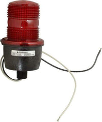 Federal Signal Corp - 120 VAC, 4X NEMA Rated, Strobe Tube, Red, Low Profile Mini Strobe Light - 65 to 95 Flashes per min, 1/2 Inch Pipe, 3-1/8 Inch Diameter, 5.8 Inch High, IP66 Ingress Rating, Pipe Mount - A1 Tooling