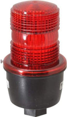 Federal Signal Corp - 12 to 48 VDC, 4X NEMA Rated, Strobe Tube, Red, Low Profile Mini Strobe Light - 65 to 95 Flashes per min, 1/2 Inch Pipe, 3-1/8 Inch Diameter, 5.7 Inch High, IP66 Ingress Rating, Pipe Mount - A1 Tooling