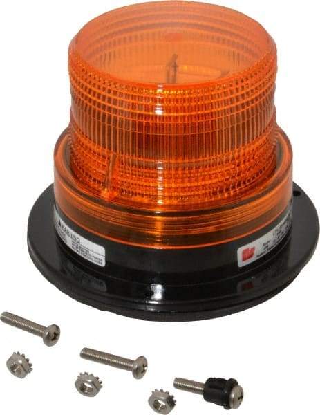 Federal Signal Corp - 12 to 48 VDC, 4X NEMA Rated, Strobe Tube, Amber, Low Profile Mini Strobe Light - 65-95 Flashes per min, 5 Inch Diameter, 3-5/8 Inch High, IP65 Ingress Rating, Surface Mount - A1 Tooling