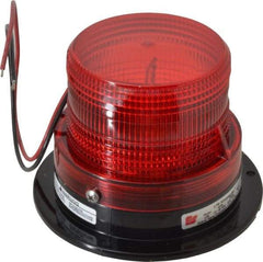 Federal Signal Corp - 12 to 48 VDC, 4X NEMA Rated, Strobe Tube, Red, Low Profile Mini Strobe Light - 65-95 Flashes per min, 5 Inch Diameter, 3-5/8 Inch High, IP65 Ingress Rating, Surface Mount - A1 Tooling