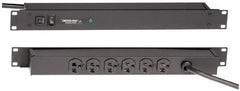 Wiremold - 6 Outlets, 120 Volts, 20 Amps, 6' Cord, Power Outlet Strip - 1 Circuits, Rack Mount, 5-15P NEMA Configuration, 19" Strip, cULus, UL Listed File 1449 - A1 Tooling