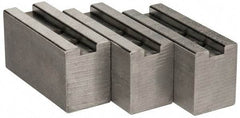 Abbott Workholding Products - 1.5mm x 60° Serrated Attachment, Square Soft Lathe Chuck Jaw - 3 Jaws, Aluminum, 63/64" Btw Mount Hole Ctrs, 4" Long x 1-1/2" Wide x 2" High, 0.5512" Groove, 0.4724" & 12mm Fastener - A1 Tooling