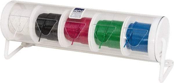 Alpha Wire - 24 AWG, 7 Strand, 500' OAL, Hook Up Wire - Black, Blue, Green, Red & White PVC Jacket, 0.059" Diam - A1 Tooling