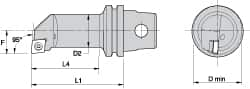 Kennametal - Left Hand Cut, 13mm Min Bore Diam, Size KM32 Steel Modular Boring Cutting Unit Head - 1.378" Max Bore Depth, Through Coolant, Compatible with CP.. - A1 Tooling