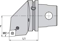 Kennametal - Left Hand Cut, Size KM63, CN.. Insert Compatiblity, Internal Modular Turning & Profiling Cutting Unit Head - 43mm Ctr to Cutting Edge, 60mm Head Length, Through Coolant, Series Kenlever - A1 Tooling