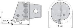 Kennametal - Right Hand Cut, Size KM63, DN.. Insert Compatiblity, Internal Modular Turning & Profiling Cutting Unit Head - 43mm Ctr to Cutting Edge, 60mm Head Length, Through Coolant, Series Kenlever - A1 Tooling