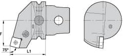 Kennametal - Left Hand Cut, Size KM63, SN.. Insert Compatiblity, External Modular Turning & Profiling Cutting Unit Head - 27mm Ctr to Cutting Edge, 60mm Head Length, Through Coolant, Series Kenlever - A1 Tooling