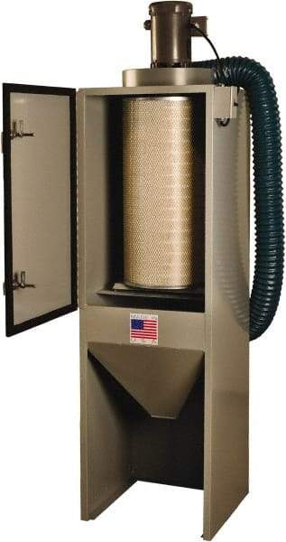 Value Collection - 1-1/2 hp, 600 CFM Sandblaster Dust Collector - 76" High x 21" Diam - A1 Tooling