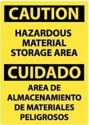 NMC - "Caution - Hazardous Material Storage Area", 14" Long x 10" Wide, Rigid Plastic Safety Sign - Rectangle, 0.05" Thick, Use for Hazardous Materials - A1 Tooling