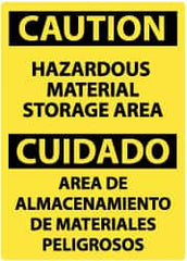 NMC - "Caution - Hazardous Material Storage Area", 14" Long x 10" Wide, Rigid Plastic Safety Sign - Rectangle, 0.05" Thick, Use for Hazardous Materials - A1 Tooling