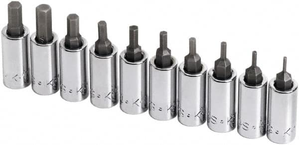 SK - 10 Piece 1/4" Drive Inch Hex Bit Socket Set - 1/16 to 1/4" Hex - A1 Tooling