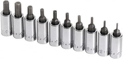 SK - 10 Piece 1/4" Drive Inch Hex Bit Socket Set - 1/16 to 1/4" Hex - A1 Tooling