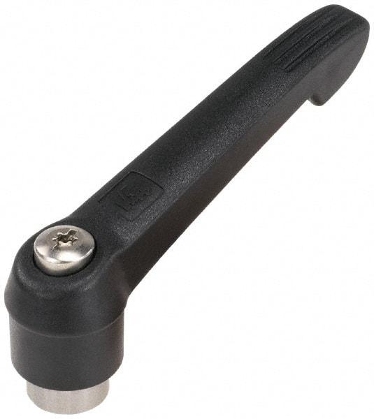 KIPP - M12 x 1.75, 25.5mm Hub Diam, Glass Fiber (Stainless Steel Components) Tapped Adjustable Clamping Lever - 109mm OAL, 61mm High, 17mm Hole Depth - A1 Tooling