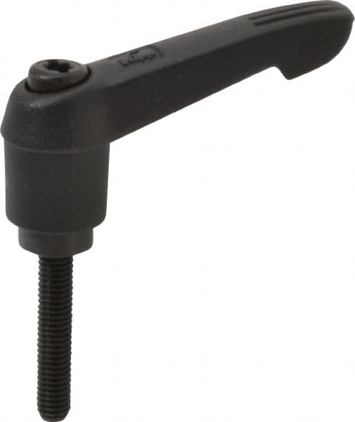 KIPP - #10-32, 0.51" Hub Diam, Glass Fiber (Steel Components) Threaded Stud Adjustable Clamping Lever - 0.98" Stud Length, 1.85" OAL, 1.18" High - A1 Tooling