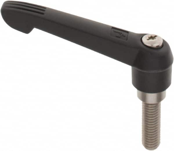 KIPP - 1/2-13, 1" Hub Diam, Glass Fiber (Stainless Steel Components) Threaded Stud Adjustable Clamping Lever - 1.57" Stud Length, 4.29" OAL, 2.4" High - A1 Tooling