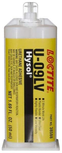 Loctite - 50 mL Cartridge Two Part Epoxy - 10 min Working Time, 1,146 psi Shear Strength, Series U-09LV - A1 Tooling