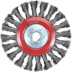 Norton - 4-1/2" OD, 5/8-11 Arbor Hole, Knotted Carbon Wheel Brush - A1 Tooling