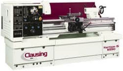 Clausing - 15-3/4" Swing, 50" Between Centers, 230/460 Volt, Triple Phase Engine Lathe - 4MT Taper, 7-1/2 hp, 25 to 2,000 RPM, 2-1/8" Bore Diam, 49" Deep x 51" High x 99" Long - A1 Tooling