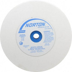 Norton - 100 Grit Aluminum Oxide Bench & Pedestal Grinding Wheel - 6" Diam x 1" Hole x 3/4" Thick, 4140 Max RPM, J Hardness, Fine Grade , Vitrified Bond - A1 Tooling