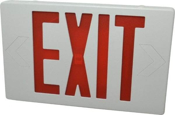 Mule - 1 Face, 2 Watt, White, Polycarbonate, LED, Illuminated Exit Sign - 120/277 VAC, No Battery Backup, Universal Mounted, 12 Inch Long x 1-1/2 Inch Wide x 7-1/2 Inch High - A1 Tooling