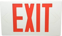 Mule - 1 Face, 5 Watt, White, Polycarbonate, LED, Illuminated Exit Sign - 120/277 VAC, Nickel Cadmium, Universal Mounted, 12 Inch Long x 1-1/2 Inch Wide x 7-1/2 Inch High - A1 Tooling