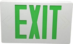 Mule - 1 Face, 5 Watt, White, Polycarbonate, LED, Illuminated Exit Sign - 120/277 VAC, Nickel Cadmium, Universal Mounted, 12 Inch Long x 1-1/2 Inch Wide x 7-1/2 Inch High - A1 Tooling