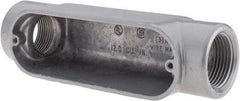 Thomas & Betts - C Body, 1" Trade, IMC, Rigid Aluminum Conduit Body - Oval, 5-15/16" OAL, 11.8 cc Capacity, Gray - A1 Tooling