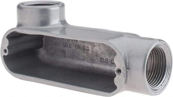 Thomas & Betts - LL Body, 1" Trade, IMC, Rigid Aluminum Conduit Body - Oval, 4-7/8" OAL, 11.8 cc Capacity, Gray - A1 Tooling