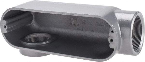 Thomas & Betts - LR Body, 2" Trade, IMC, Rigid Aluminum Conduit Body - Oval, 8-9/16" OAL, 69-1/2 cc Capacity, Gray - A1 Tooling