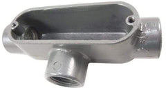 Thomas & Betts - T Body, 2" Trade, IMC, Rigid Aluminum Conduit Body - Oval, 10-3/16" OAL, 69-1/2 cc Capacity, Gray - A1 Tooling