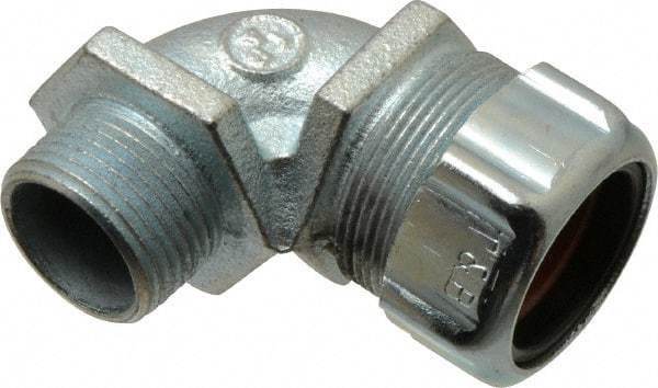 Thomas & Betts - 3/4 to 0.88" Cable Capacity, Liquidtight, Elbow Strain Relief Cord Grip - 3/4 NPT Thread, Iron - A1 Tooling