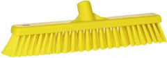 Vikan - 16" Fine Particle Synthetic Push Broom - 2" Bristle Length, Plastic Block, European Threaded Handle Connection - A1 Tooling