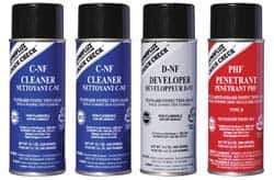 Dynaflux - Crack Detection Kit and Components - Nonflamable NDT Kit, Four 16 Ounce Cans - Exact Industrial Supply