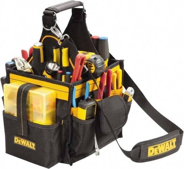 DeWALT - 23 Pocket Black & Yellow Polyester Tool Bag - 10-1/2" Wide x 8-1/2" Deep x 10" High - A1 Tooling