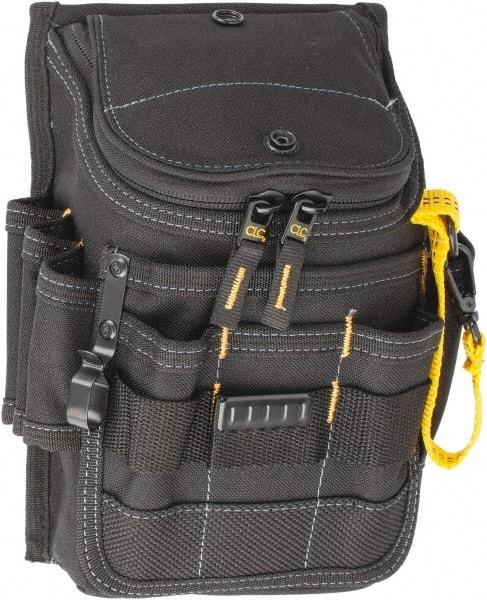 CLC - Medium Ziptop General Purpose Utility Pouch - Polyester, Black, 7-3/4" Wide x 9-3/4" High, Clip on or Through Belt - A1 Tooling