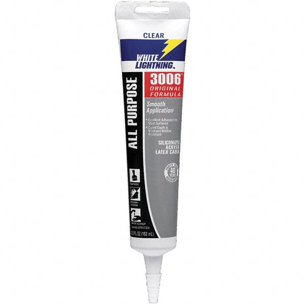 White Lightning - 5.5 oz Cartridge Clear Acrylic & Latex Caulk - -30 to 180°F Operating Temp, 12 min Tack Free Dry Time, Series 3006 - A1 Tooling