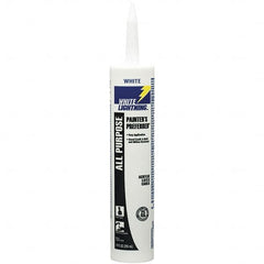 White Lightning - 10 oz Cartridge White Acrylic & Latex Caulk - -30 to 180°F Operating Temp, 5 to 7 min Tack Free Dry Time - A1 Tooling