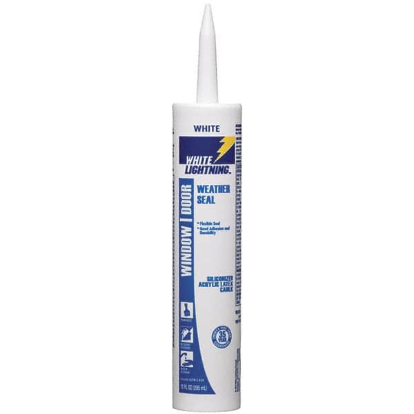 White Lightning - 10 oz Cartridge White Acrylic & Silicone Hybrid Caulk - -30 to 180°F Operating Temp, 12 min Tack Free Dry Time, Series 30060 - A1 Tooling