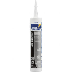 White Lightning - 10 oz Cartridge Clear RTV Silicone Joint Sealant - -80 to 400°F Operating Temp, 30 min Tack Free Dry Time, 24 hr Full Cure Time - A1 Tooling