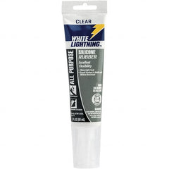 White Lightning - 3 oz Cartridge Clear RTV Silicone Joint Sealant - -80 to 400°F Operating Temp, 30 min Tack Free Dry Time, 24 hr Full Cure Time - A1 Tooling