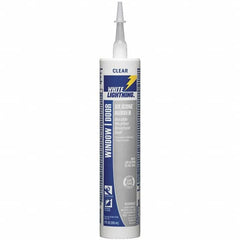 White Lightning - 10 oz Cartridge Clear RTV Silicone Joint Sealant - -80 to 450°F Operating Temp, 30 min Tack Free Dry Time, 24 hr Full Cure Time - A1 Tooling