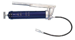 Lincoln - 4,500 Max psi, Flexible Lever Grease Gun - 14-1 & 2 oz (Cartridge) & 16 oz (Bulk) Capacity, 1/8 Thread Outlet, 33 Strokes per oz, Bulk & Cartridge Fill, Includes Coupler - A1 Tooling