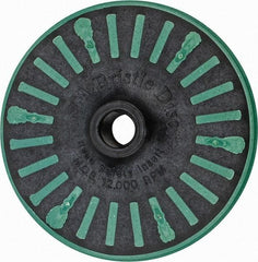 3M - 4-1/2" 50 Grit Ceramic Straight Disc Brush - Coarse Grade, Threaded Hole Connector, 3/4" Trim Length, 5/8-11 Threaded Arbor Hole - A1 Tooling