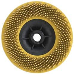 3M - 4-1/2" 80 Grit Ceramic Straight Disc Brush - Medium Grade, Threaded Hole Connector, 3/4" Trim Length, 5/8-11 Threaded Arbor Hole - A1 Tooling