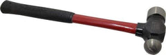 Proto - 2 Lb Head Ball Pein Hammer - Fiberglass Handle, 1-1/4" Face Diam, 15-1/4" OAL, Fiberglass with Cushion Grip - A1 Tooling