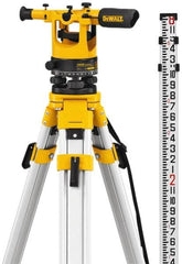 DeWALT - 20x Magnification, 5 to 200 Ft. Measuring Range, Transit Optical Level Kit - Accuracy 1/4 Inch at 100 Ft., Kit Includes Aluminum Tripod with Quick Adjust Legs - A1 Tooling