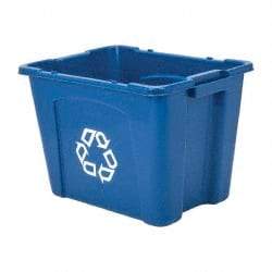 Rubbermaid - 14 Gal Blue Rectangle Recycling Container - Polyethylene, 14-3/4" High x 20-3/4" Long x 16" Wide - A1 Tooling